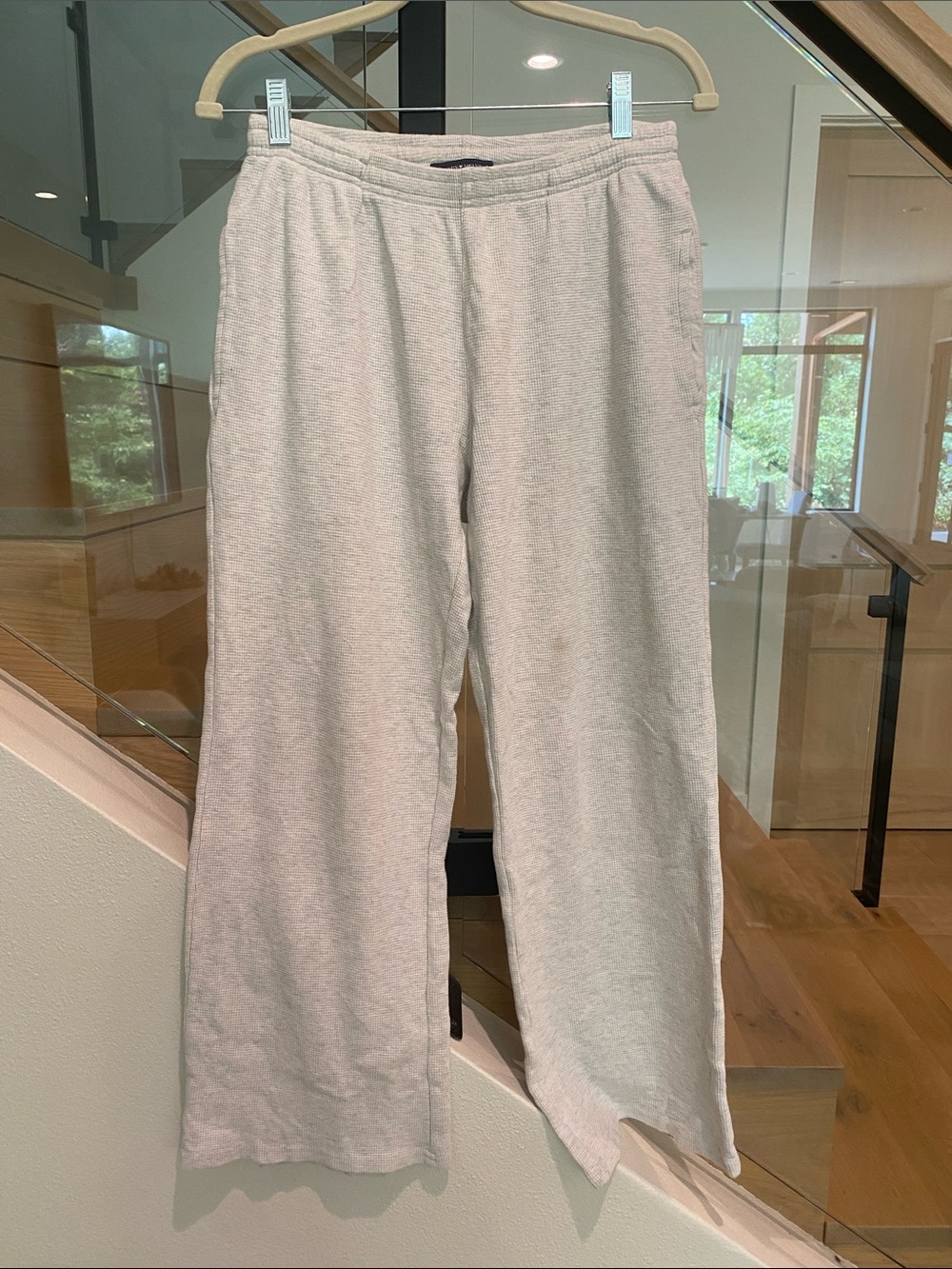 Brandy Melville Light Gray Waffle sweatpants